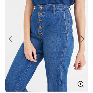 Madewell tapered jeans with button front